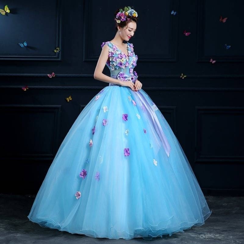 sky blue princess gown