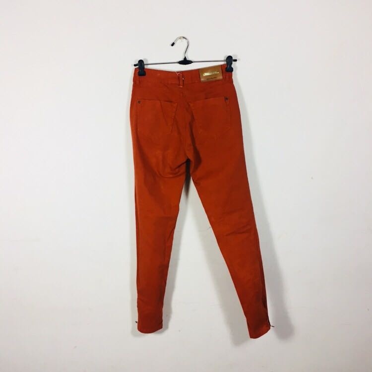 orange trousers zara