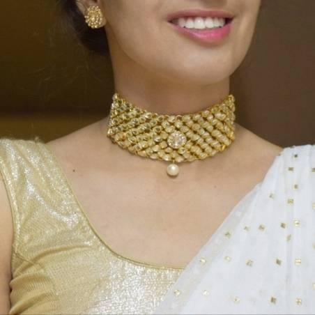 Antique Choker Necklace With Gold Plating - Ladykart - Buy Saree Online in  India | Ladykart